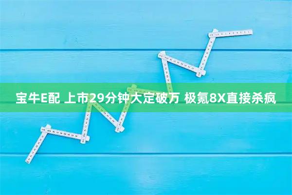 宝牛E配 上市29分钟大定破万 极氪8X直接杀疯